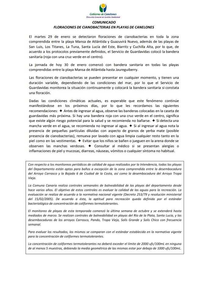 Informe proporcionado por la Direcciòn General de Gestión Ambiental.