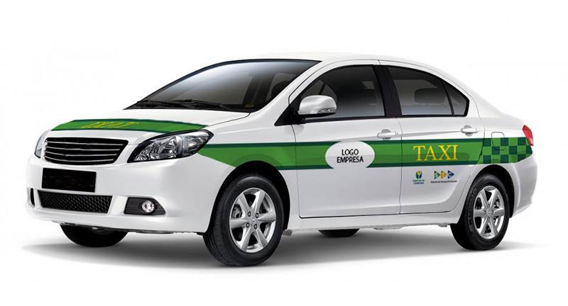 Nuevo formato visual del taxi, color verde y blanco con logo de la Intendencia
